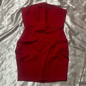Fashion Nova Strapless Red Dress